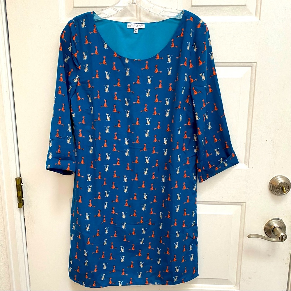* Cute Cat Print Lee Lee’s NYC Rayon Dress